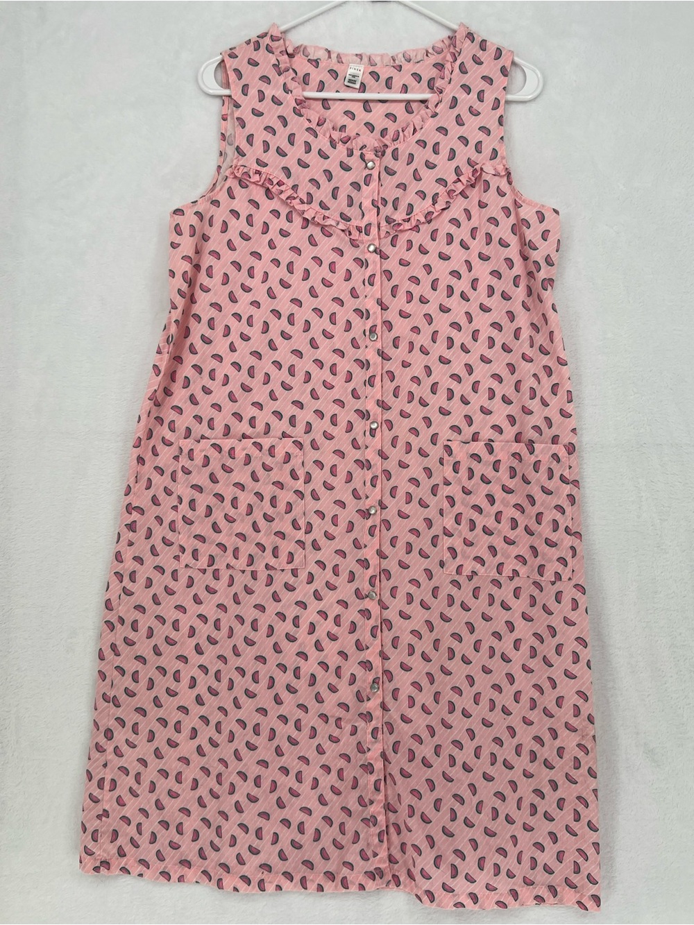 Vintage Kmart Pink Brand House Dress Nightgown Women Med Watermelons Grandmacore